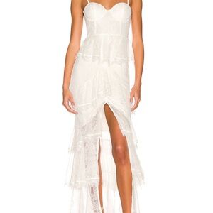 Elegant White Lace Strapless Dress